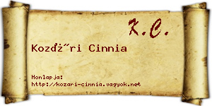 Kozári Cinnia névjegykártya